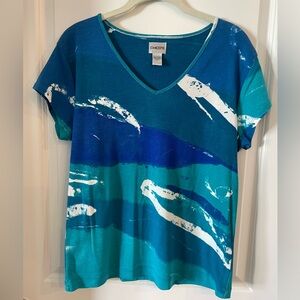 Chico's Teal Cotton Top